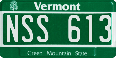VT license plate NSS613