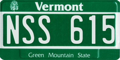VT license plate NSS615