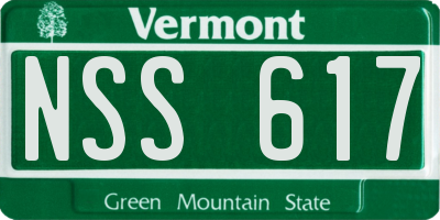VT license plate NSS617