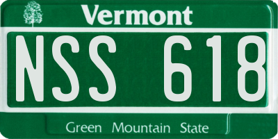 VT license plate NSS618