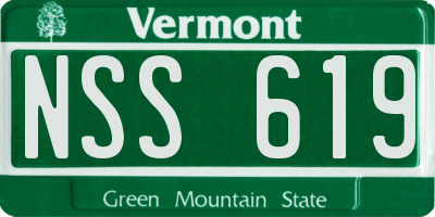 VT license plate NSS619