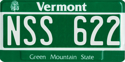 VT license plate NSS622