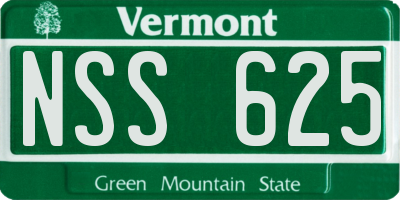 VT license plate NSS625