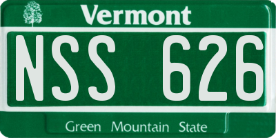 VT license plate NSS626