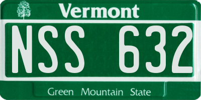 VT license plate NSS632