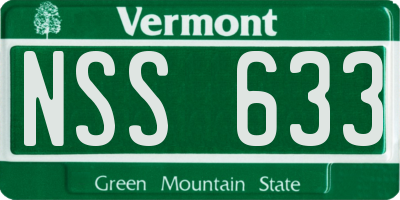 VT license plate NSS633