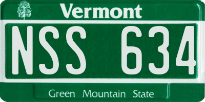 VT license plate NSS634