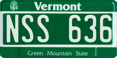 VT license plate NSS636