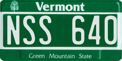 VT license plate NSS640