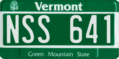 VT license plate NSS641