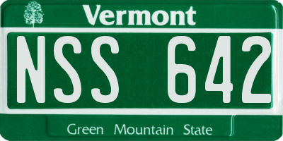 VT license plate NSS642
