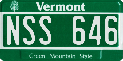 VT license plate NSS646
