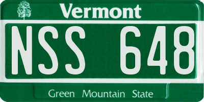 VT license plate NSS648