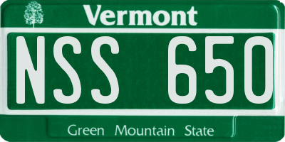 VT license plate NSS650