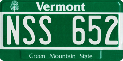 VT license plate NSS652