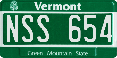 VT license plate NSS654