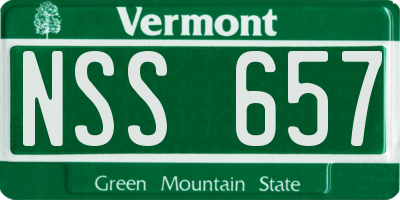 VT license plate NSS657