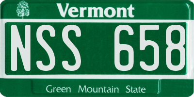 VT license plate NSS658