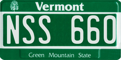 VT license plate NSS660