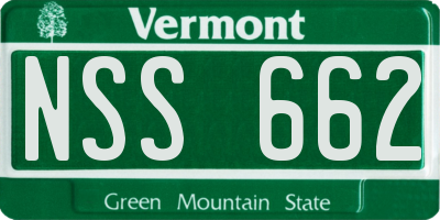 VT license plate NSS662