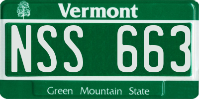 VT license plate NSS663