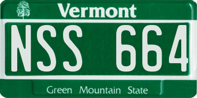 VT license plate NSS664