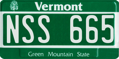 VT license plate NSS665