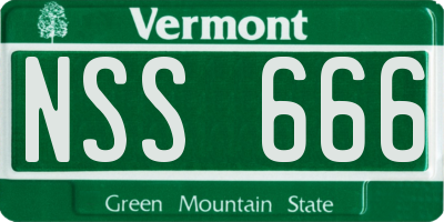 VT license plate NSS666