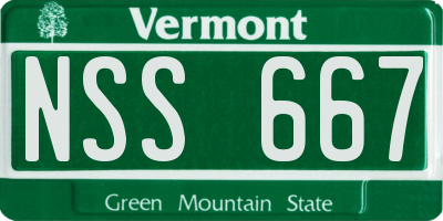 VT license plate NSS667