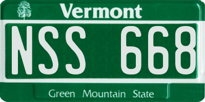 VT license plate NSS668