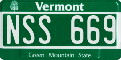 VT license plate NSS669
