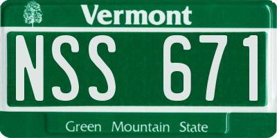 VT license plate NSS671