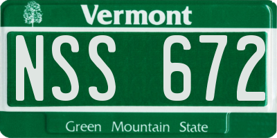 VT license plate NSS672