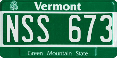 VT license plate NSS673
