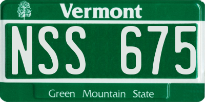 VT license plate NSS675