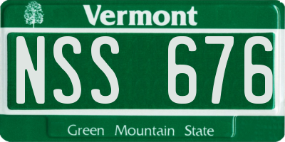 VT license plate NSS676