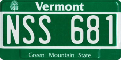 VT license plate NSS681