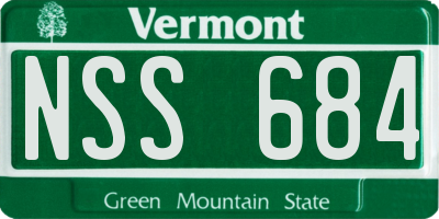 VT license plate NSS684