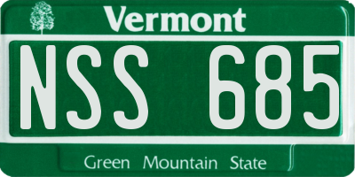 VT license plate NSS685