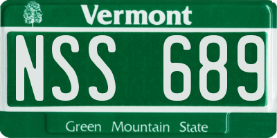 VT license plate NSS689