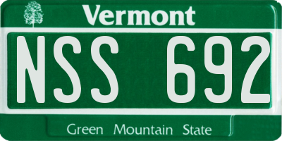 VT license plate NSS692