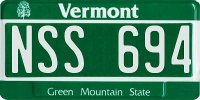 VT license plate NSS694