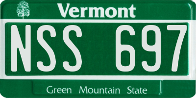 VT license plate NSS697