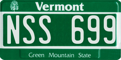 VT license plate NSS699