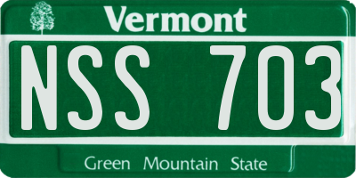 VT license plate NSS703
