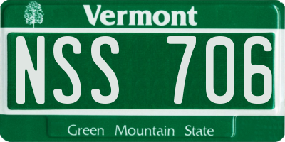 VT license plate NSS706