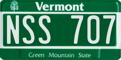 VT license plate NSS707