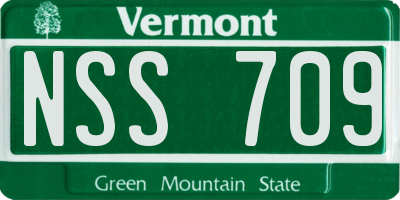 VT license plate NSS709