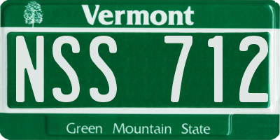 VT license plate NSS712