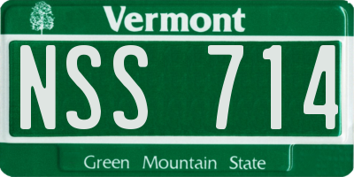 VT license plate NSS714